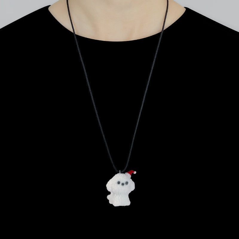 Christmas Hat Puppy Pendant