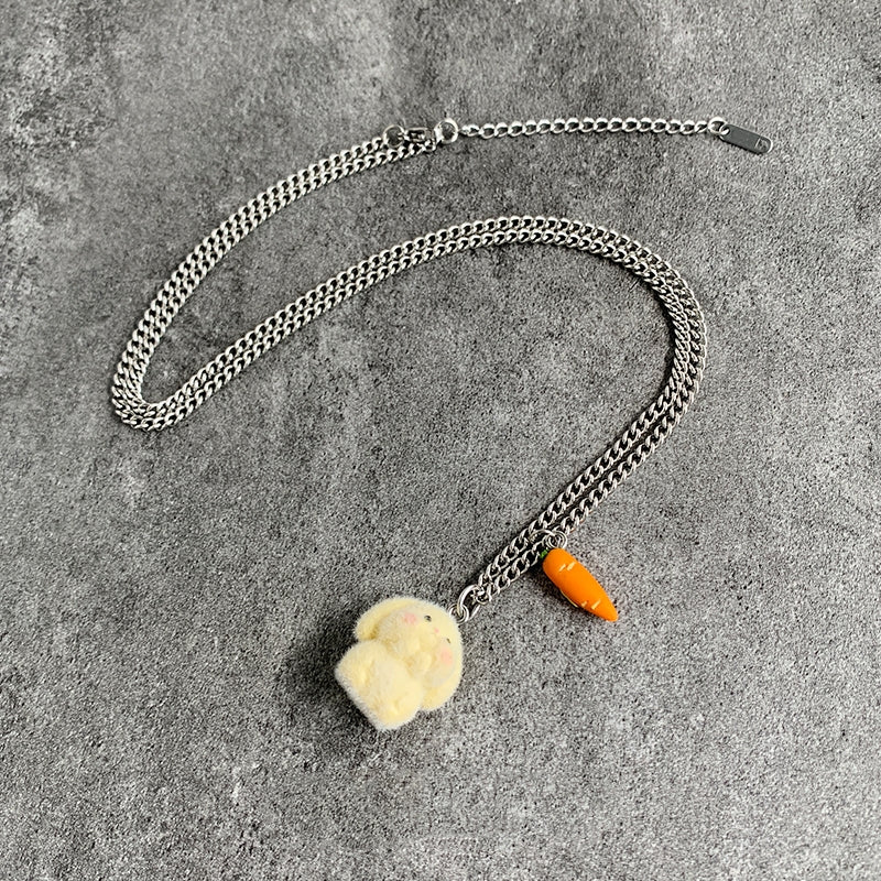 Rabbit & Carrot Pendant