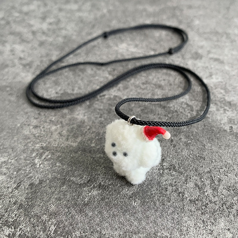 Christmas Hat Puppy Pendant