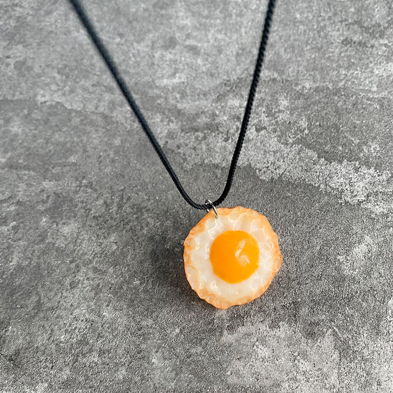 Handmade Sunny Side Up Eggs Pendant