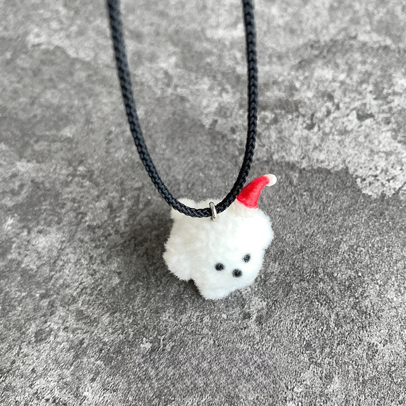 Christmas Hat Puppy Pendant