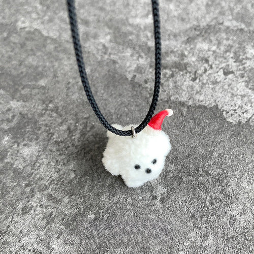 Christmas Hat Puppy Pendant