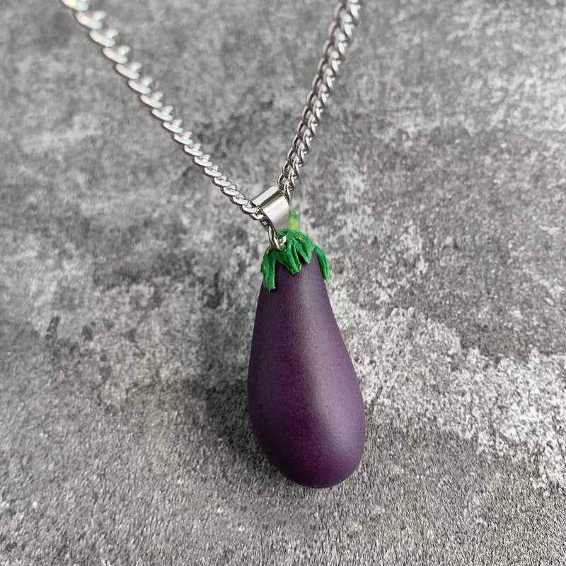 Handmade Eggplant Pendant