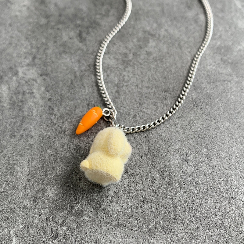 Rabbit & Carrot Pendant