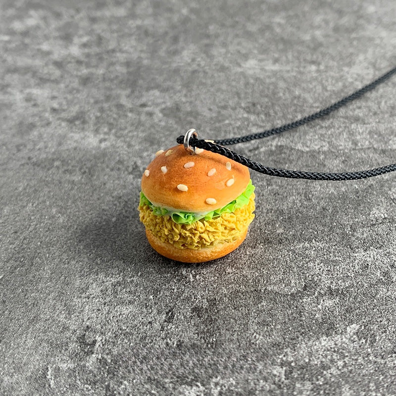 Handmade Spicy Chicken Sandwich Pendant