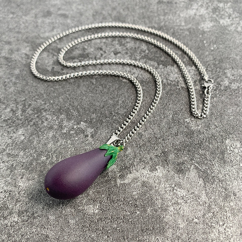 Handmade Eggplant Pendant