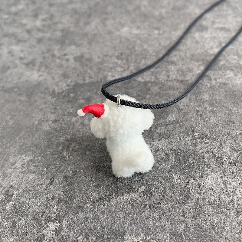 Christmas Hat Puppy Pendant